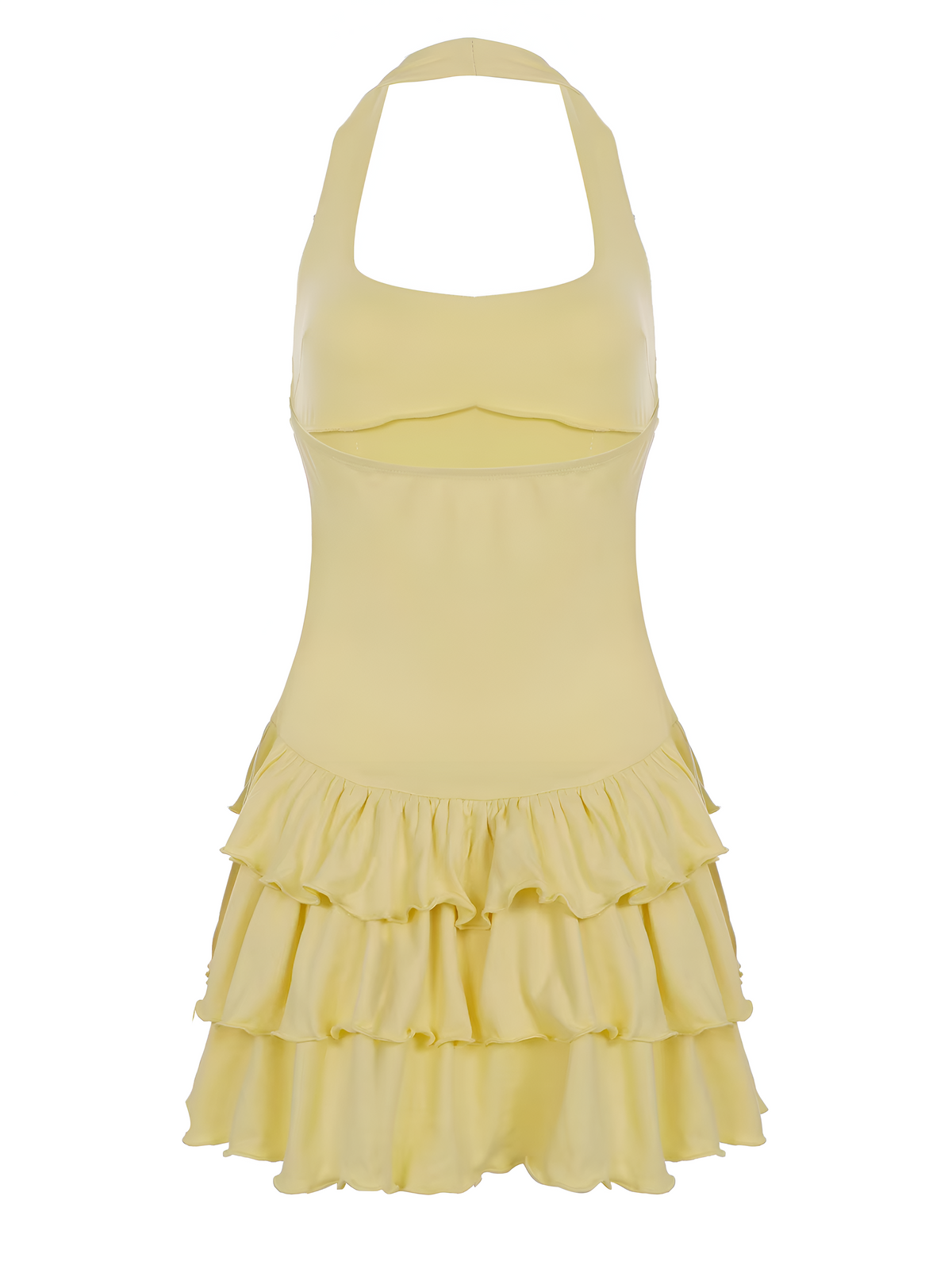 Amara – Vestido mini veraniego con volante en halter para mujer