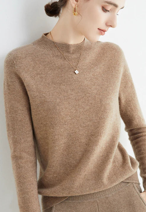 ANDI – Suéter clásico de cuello alto para mujer