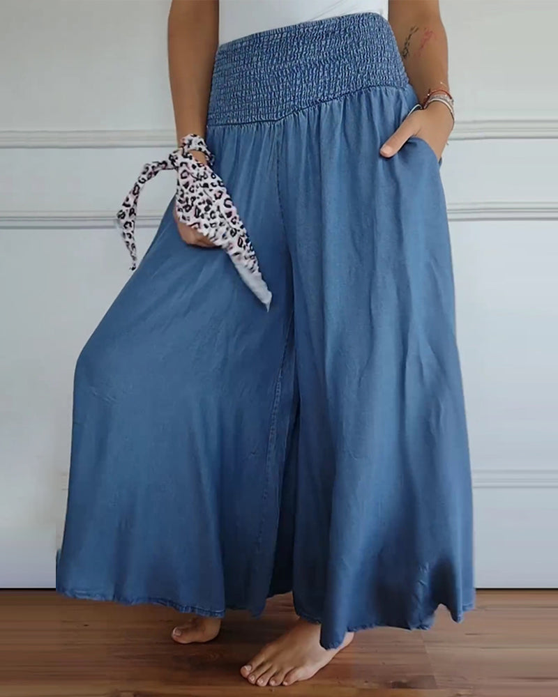 Pantalón recto de mujer con cintura elástica y caída fluida – MIRA