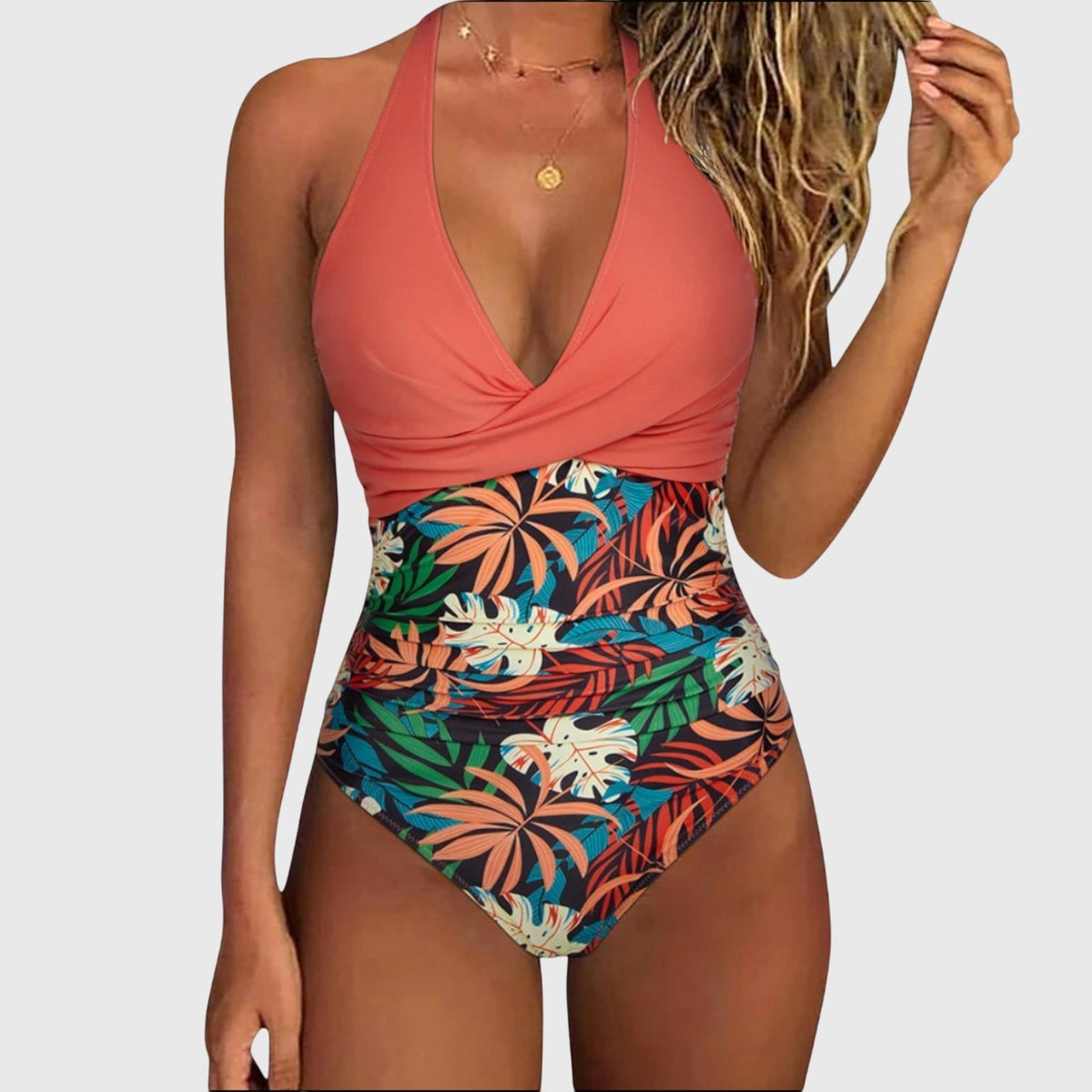 Trinity – Bikini de dos piezas con estampado tropical para mujer