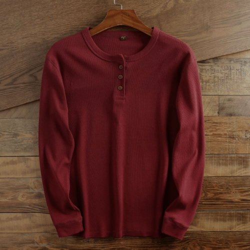 Camiseta Henley de manga larga para hombre – Bravent