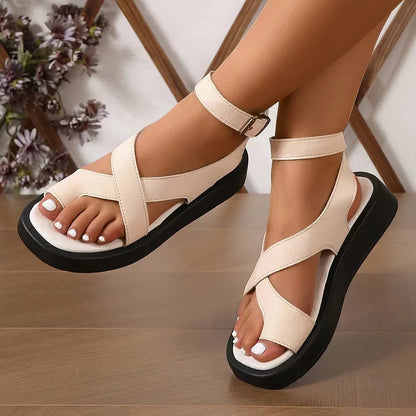Sandalias con plataforma y cierre cruzado para mujer – CLÉA