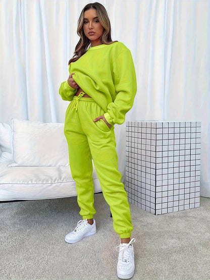 Conjunto de chándal femenino de dos piezas con estilo relajado – MADÉA