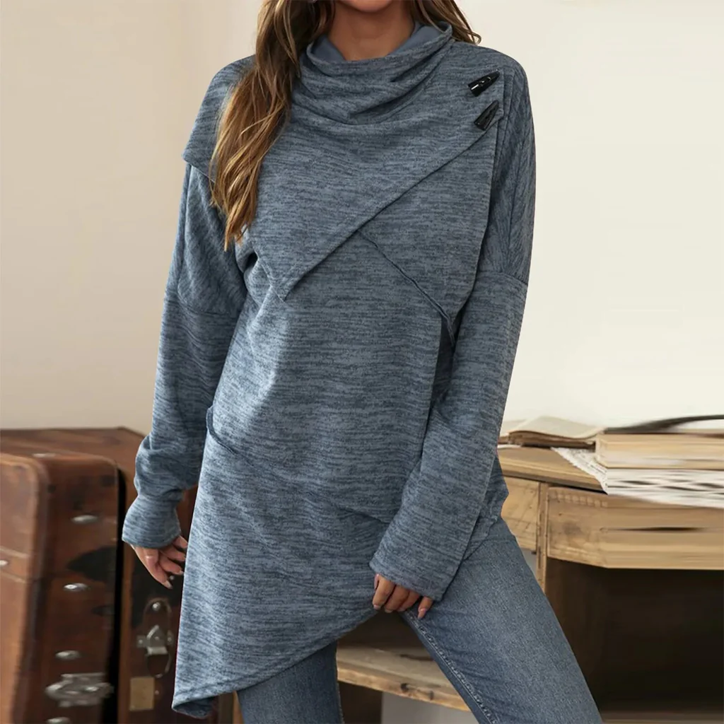 SIBYLLA - Suéter de cuello alto cómodo para mujeres
