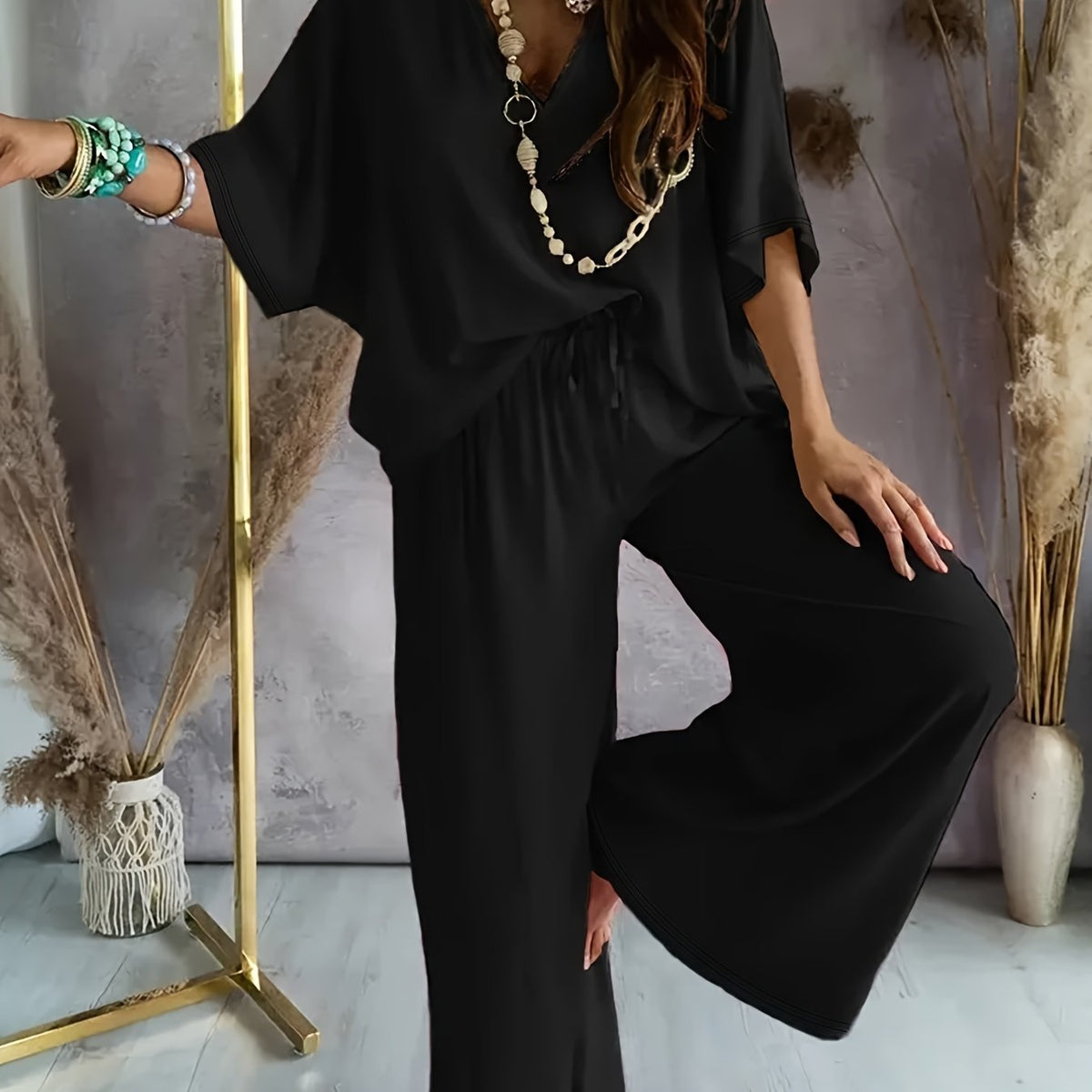 Conjunto de dos piezas con top y pantalón para mujer – VAYENA