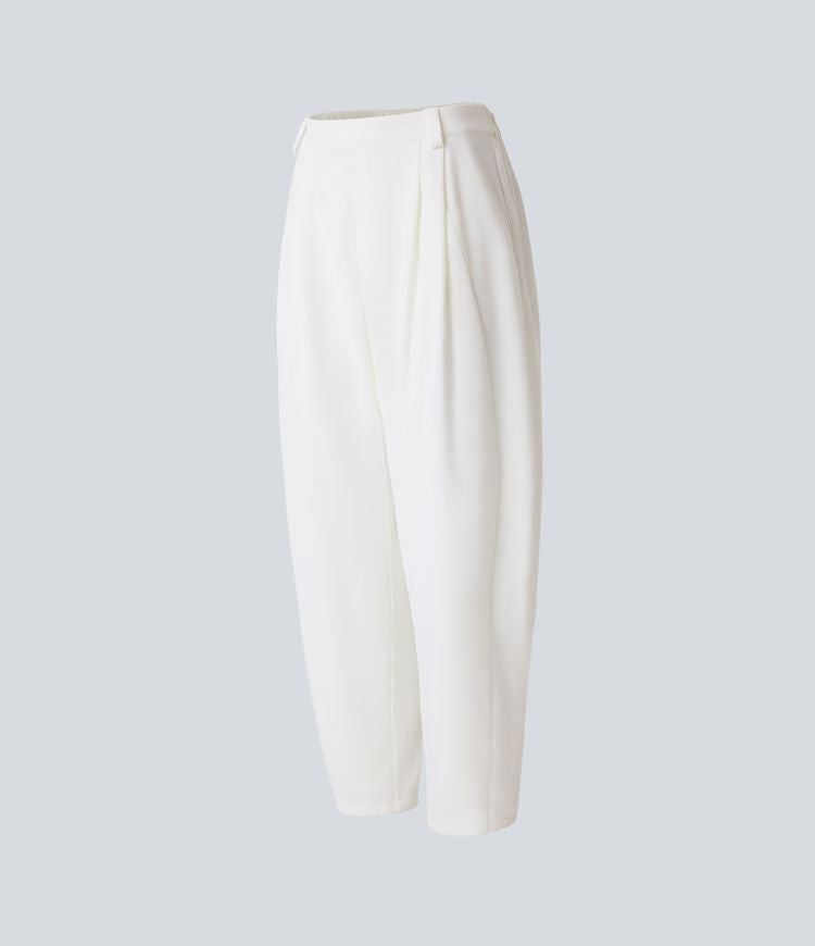 Pantalón holgado de mujer con cintura alta – CLAUDINA