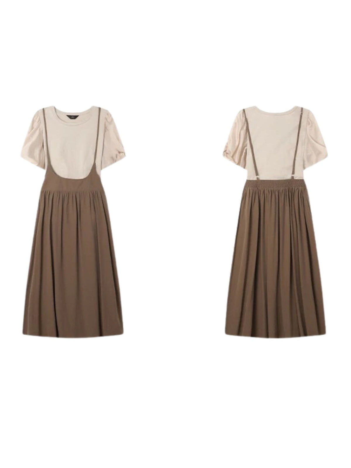 Conjunto de top con mangas abullonadas y falda midi – LIDIA