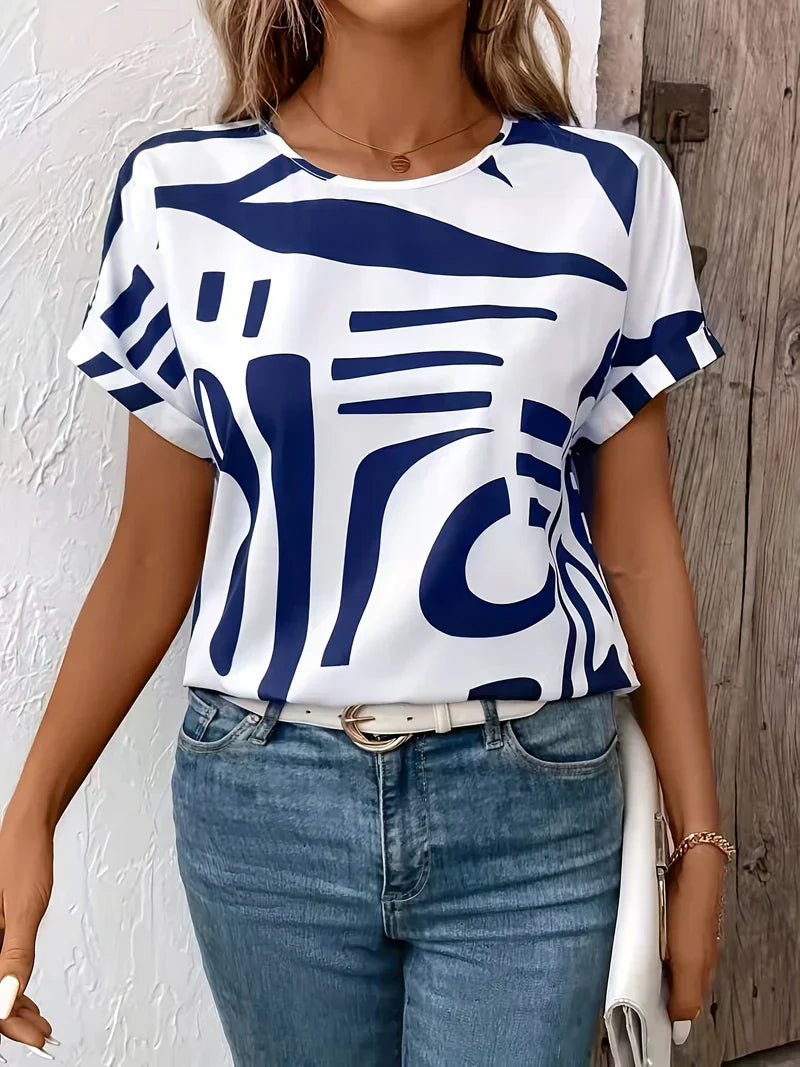 Top recto de mujer con cuello redondo – SIBELIA