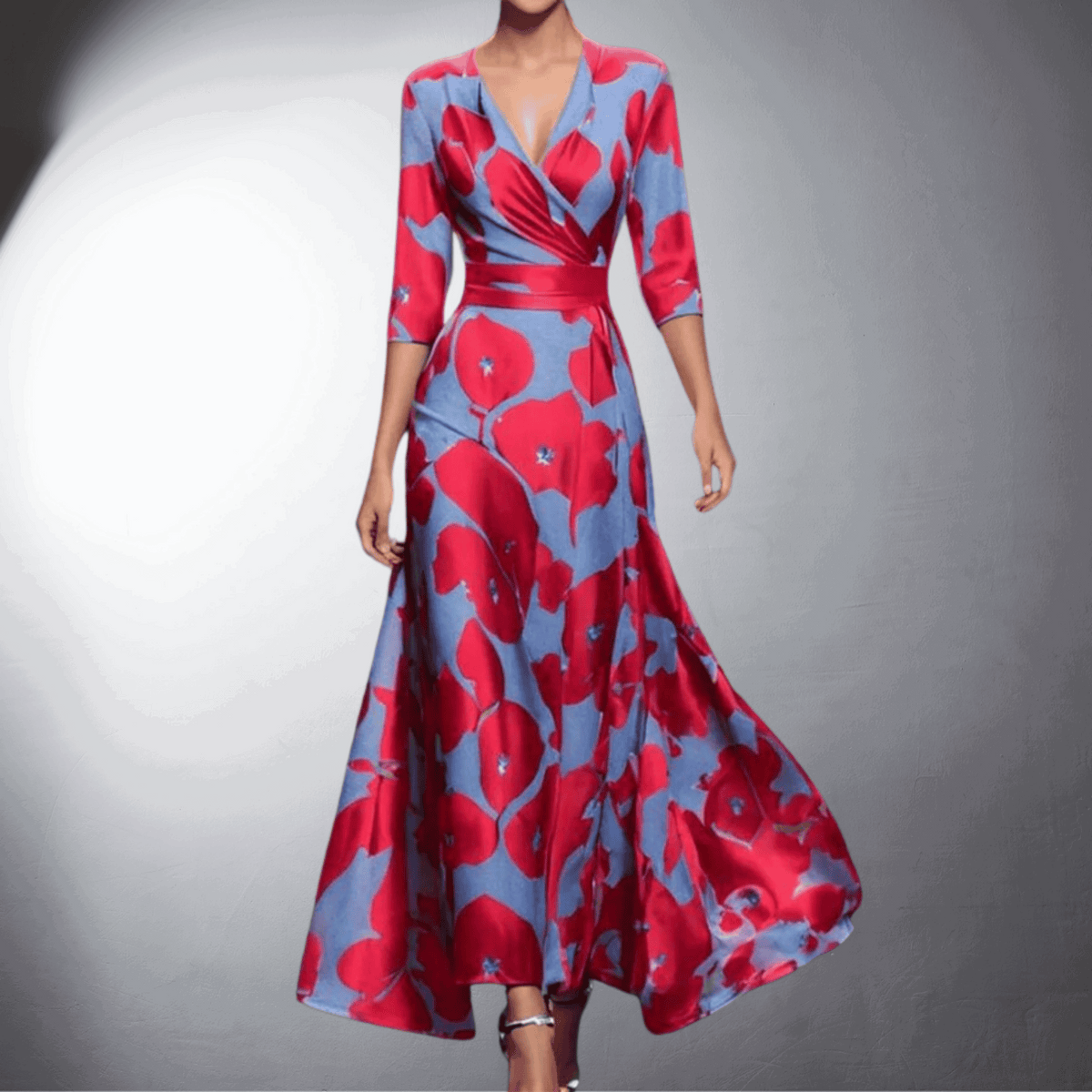 Vestido de noche elegante con detalles florales – FLORINA