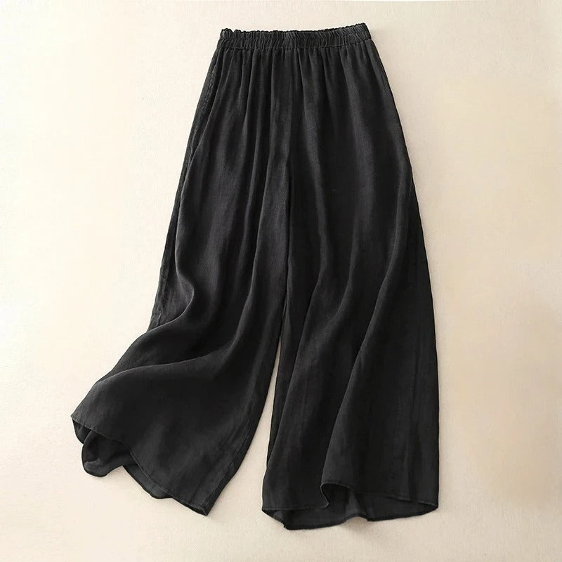 Pantalón ancho de mujer con cintura alta y diseño elegante – ASSUNTA