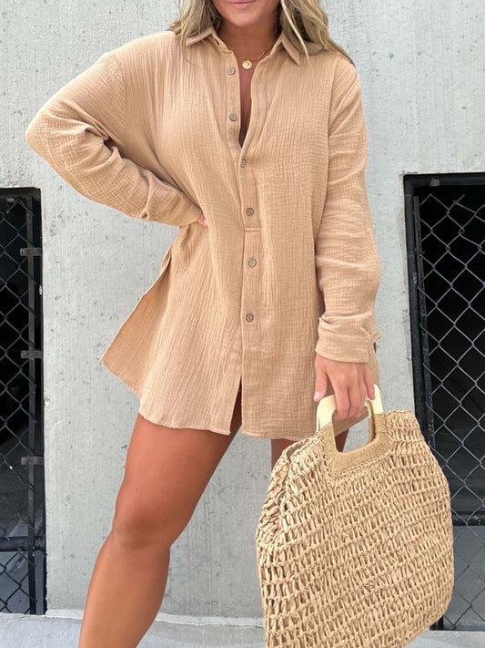 Conjunto elegante con blusa de lazo y shorts de talle alto para mujer – BLANKA