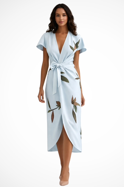 Anna – Vestido midi elegante cruzado de verano para mujer