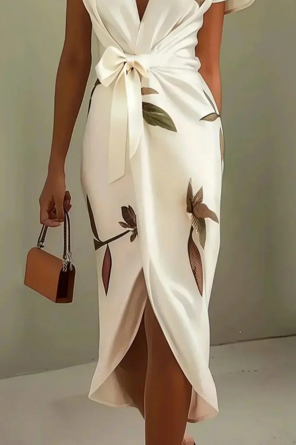 ALTHEA – Vestido midi elegante estilo cruzado para mujer
