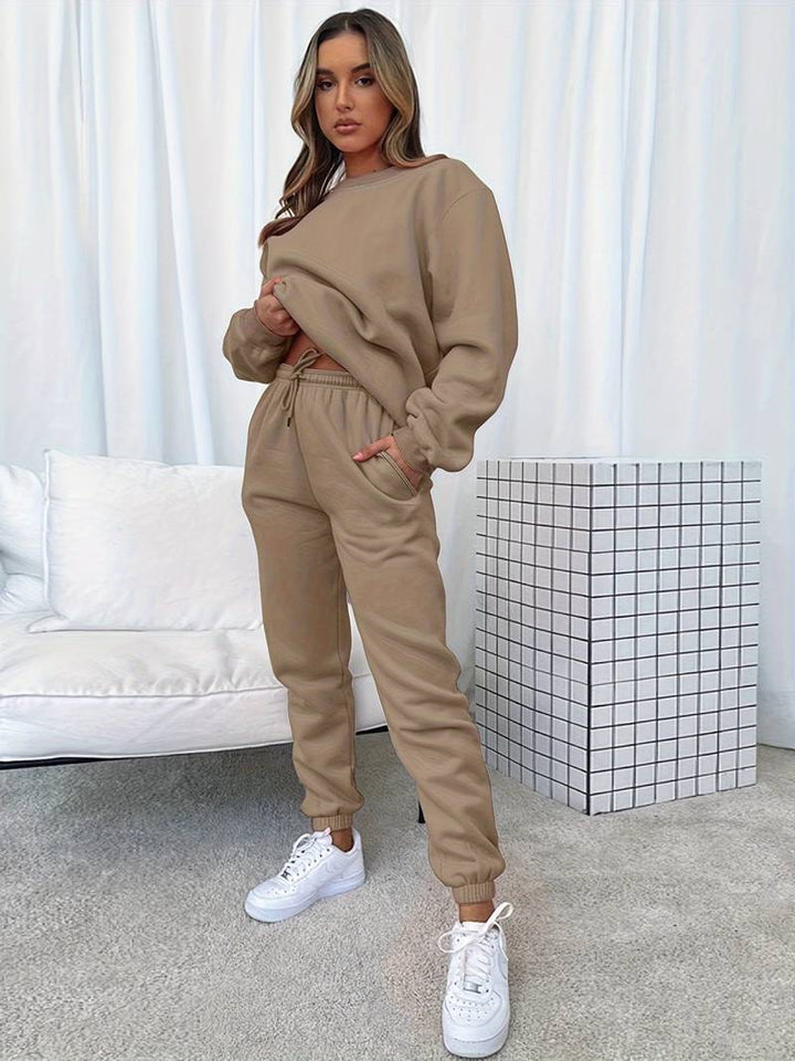 Conjunto de chándal femenino de dos piezas con estilo relajado – MADÉA