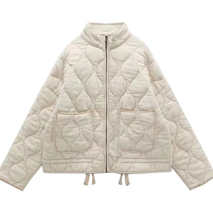 MIREILLE - Elegante abrigo de invierno acolchado con diseño de diamante para mujeres