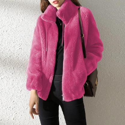 Sienna - Abrigo trench de ante para mujer, estilo oversized con solapas anchas
