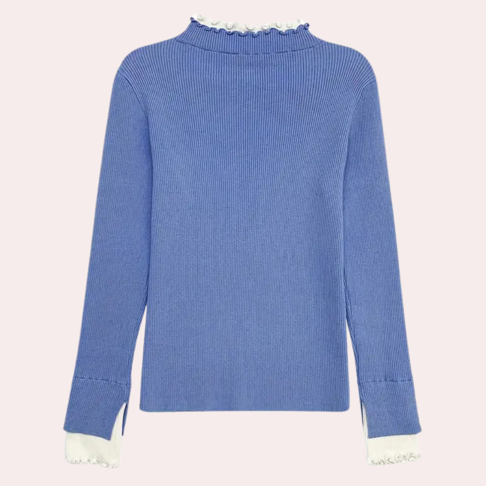 ELENA - Jersey de punto para mujer con detalle de encaje