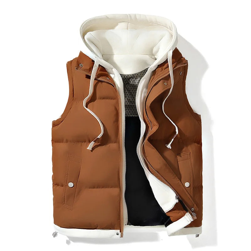 LIAVEN – Chaleco acolchado tipo puffer para hombre con capucha