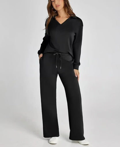 Conjunto lounge de dos piezas para mujer con tacto suave y estilo relajado – LYANA