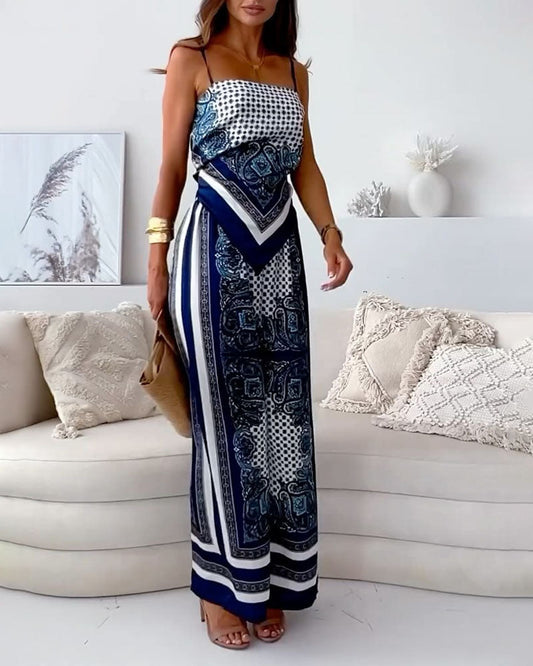 Conjunto de dos piezas con estampado paisley para mujer - AELITA