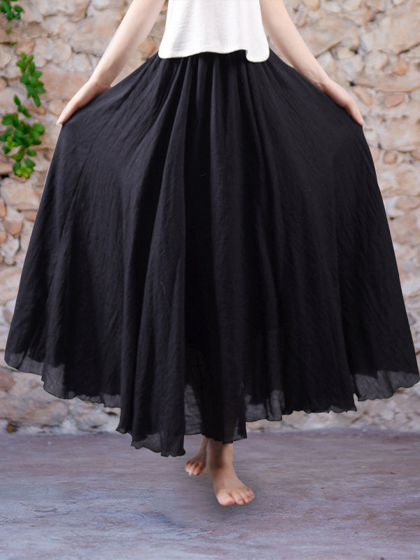 Falda larga de lino ligera y fluida para mujer – CALA LINEN FLOW