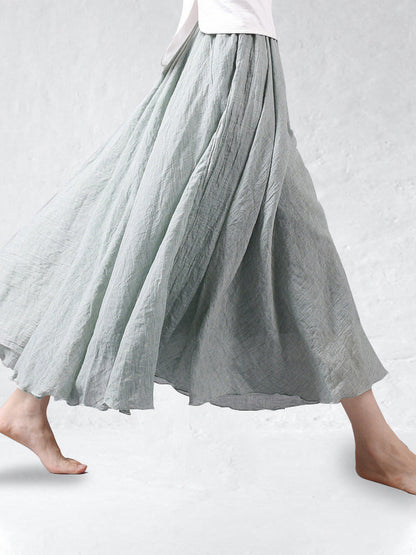 Falda larga de lino ligera y fluida para mujer – CALA LINEN FLOW