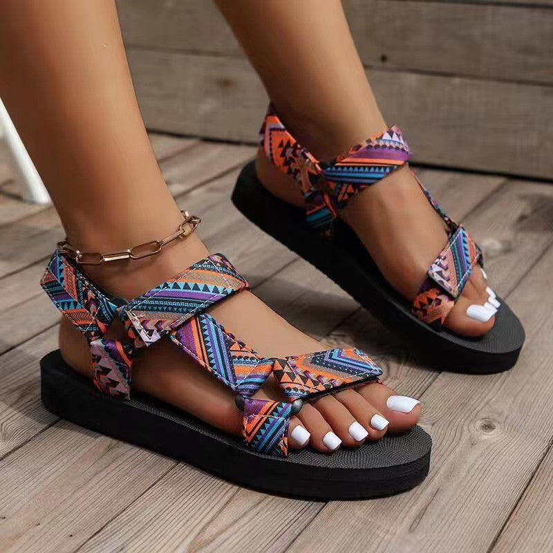 Lima - Sandalias de Playa de Estilo Étnico Cómodas de Verano para Mujer