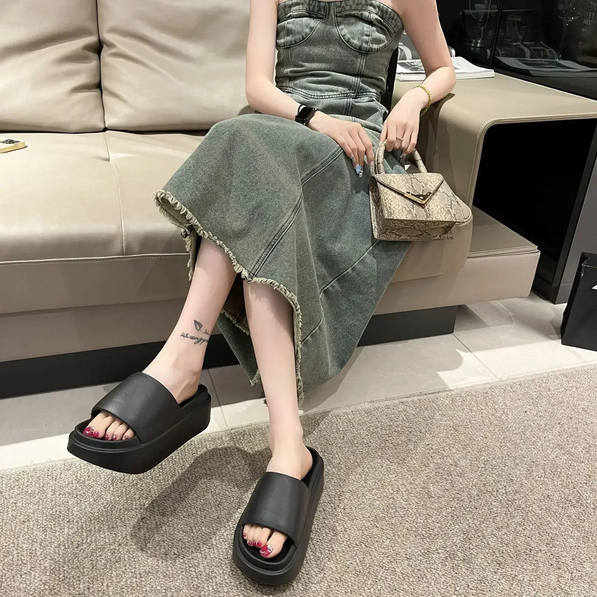 LARENA - Sandalias de plataforma para mujer