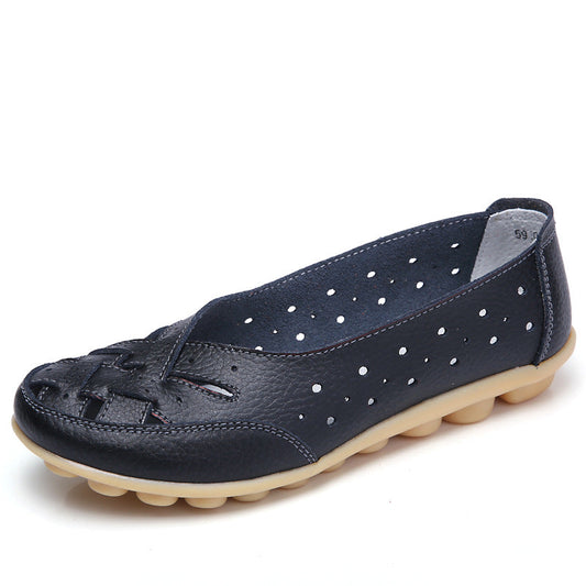 Zapatos tipo mocasín de mujer con diseño perforado y suela flexible – SACHA