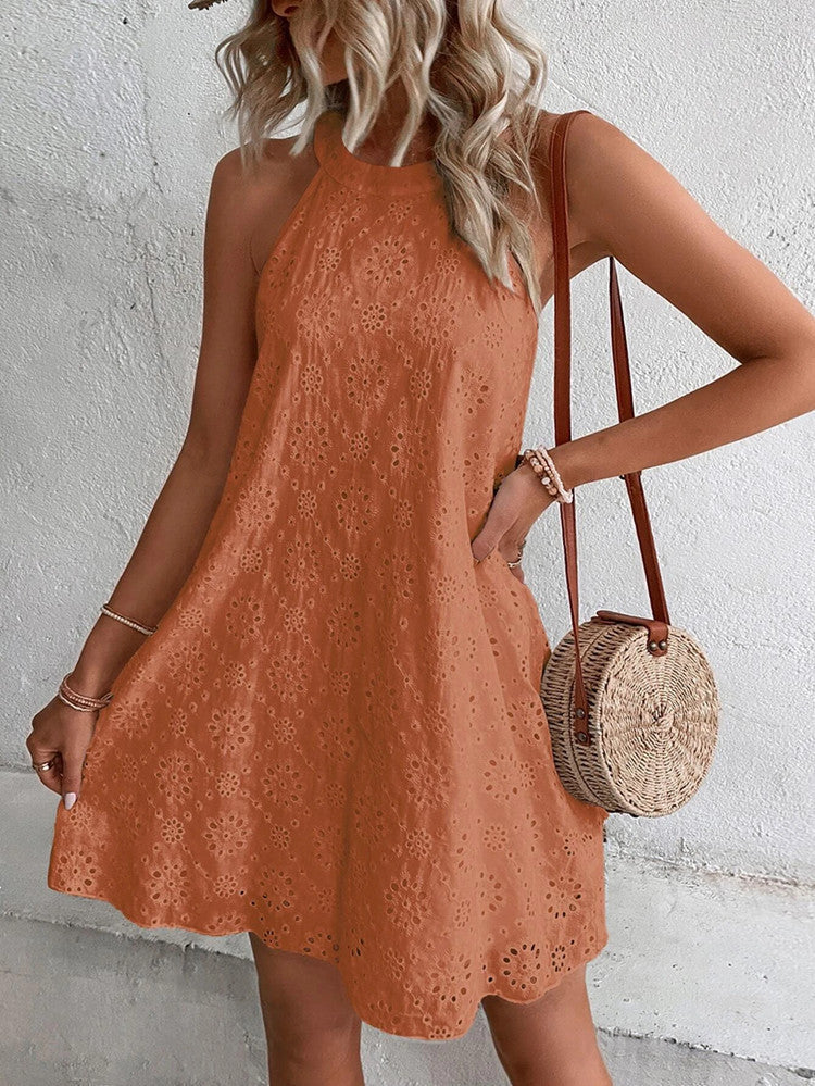 Vestido de Verano con Estilo A-Línea y Detalle de Flores para Mujeres – AGNELLA
