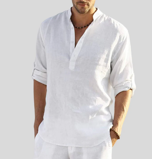 Camisa de lino transpirable para hombre, frescura y estilo natural – Menara