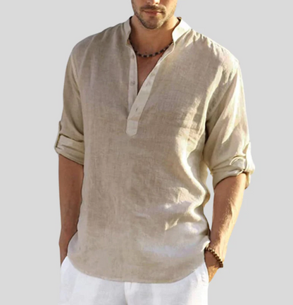 Camisa de lino transpirable para hombre, frescura y estilo natural – Menara