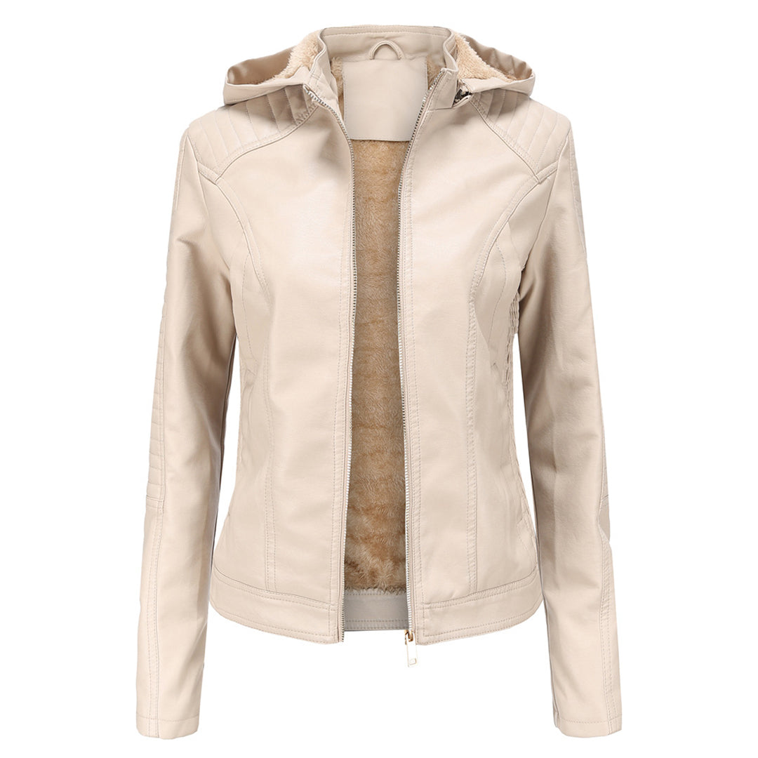 INAYA – Chaqueta de cuero versátil con múltiples opciones para mujer