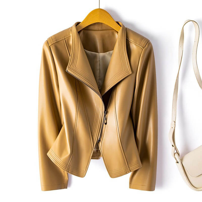 ELLENIA – Cazadora efecto piel para mujer con estilo atemporal