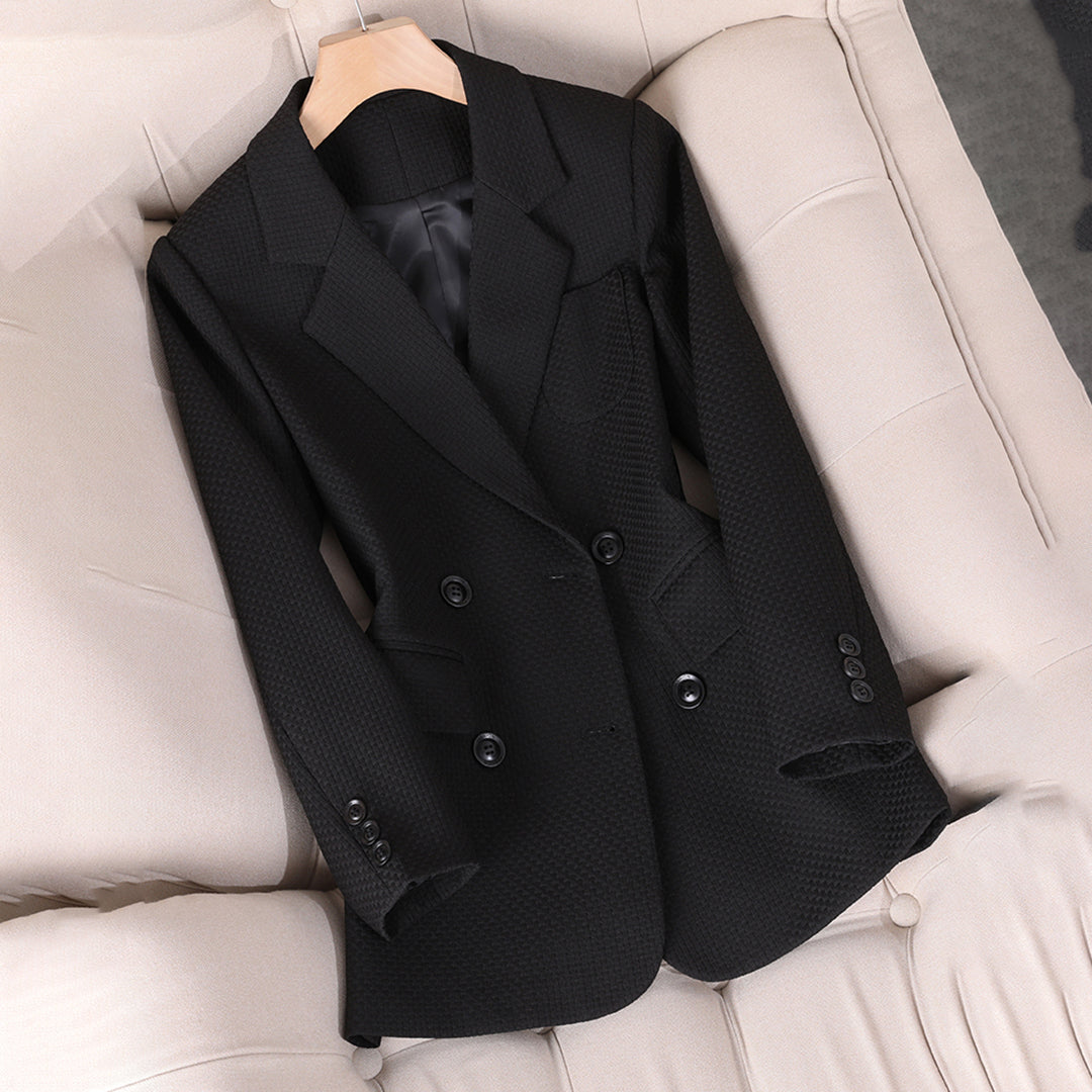 Blazer casual de corte entallado y tejido ligero para mujer – LUNARIA