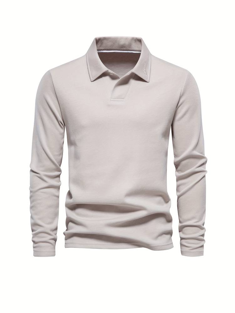 RAMÓN - Polo de manga larga con cuello clásico para hombre