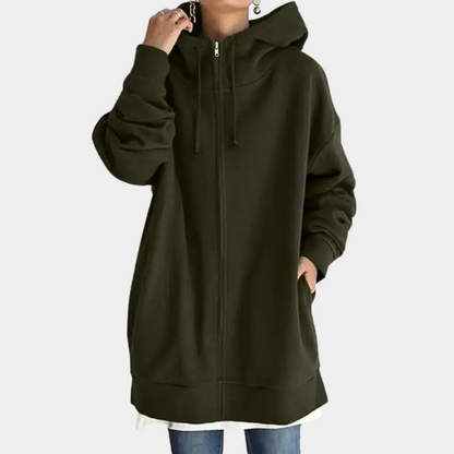 ARISSA - Sudadera con capucha y cremallera para mujer