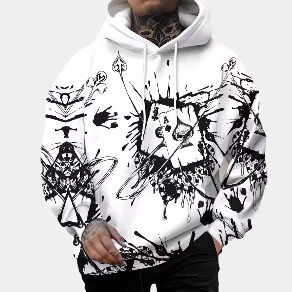 MATEO - Sudadera con capucha y estampado gráfico para hombre
