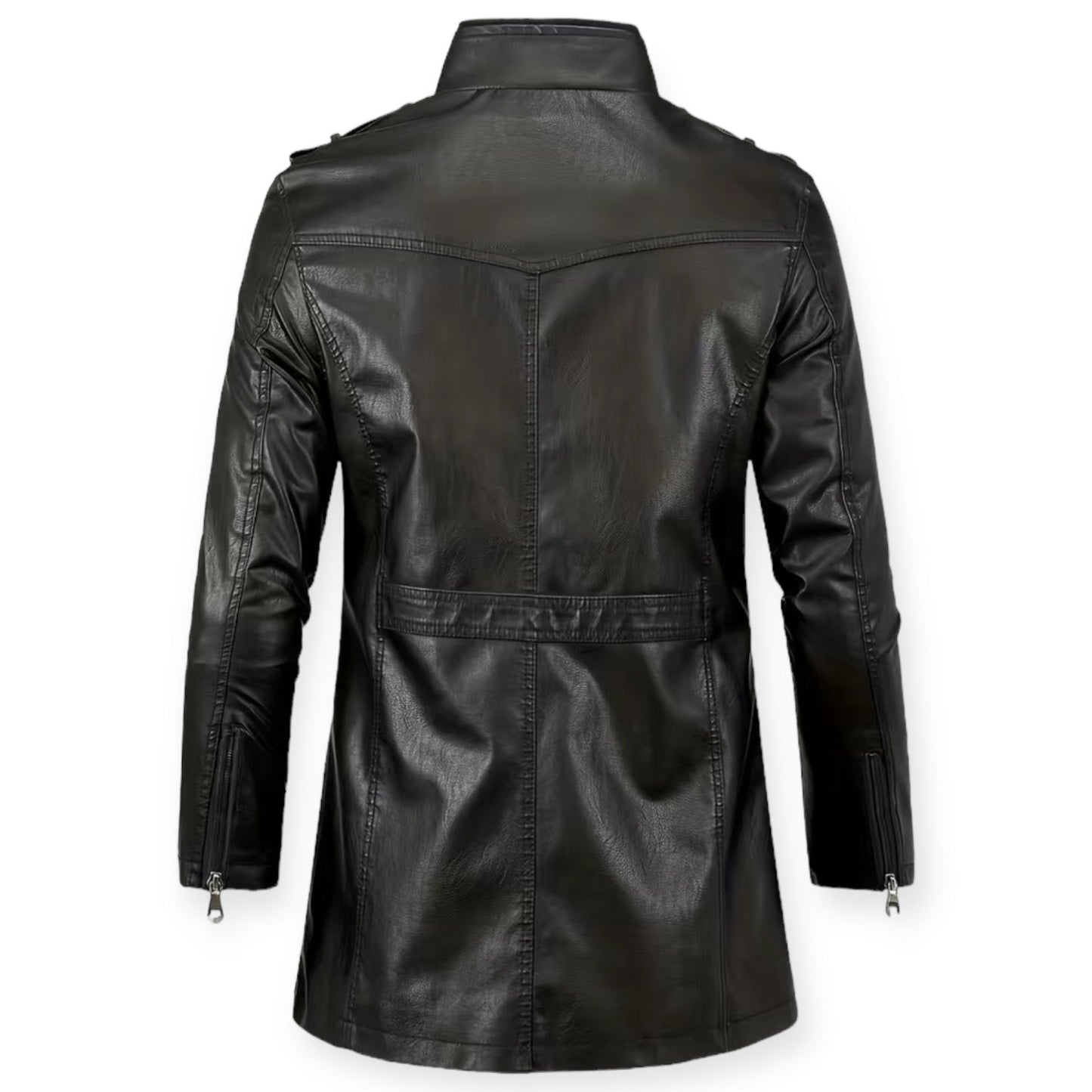 ENRIQUE - Chaqueta de cuero con cremallera para hombre
