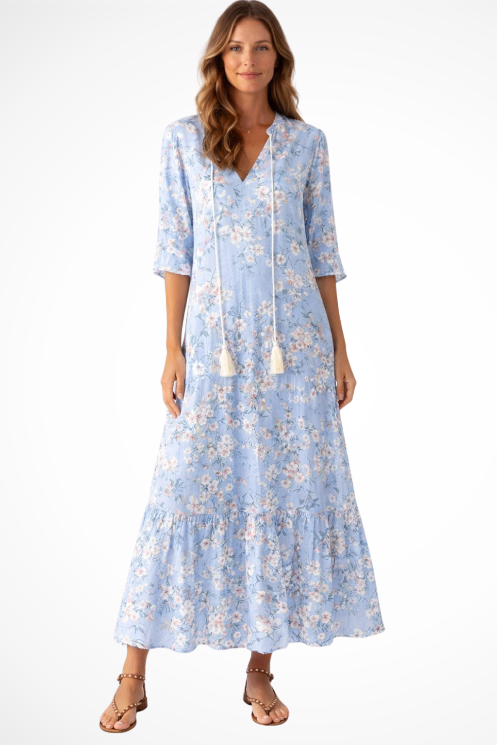 Isla – Vestido maxi bohemio de playa para mujer