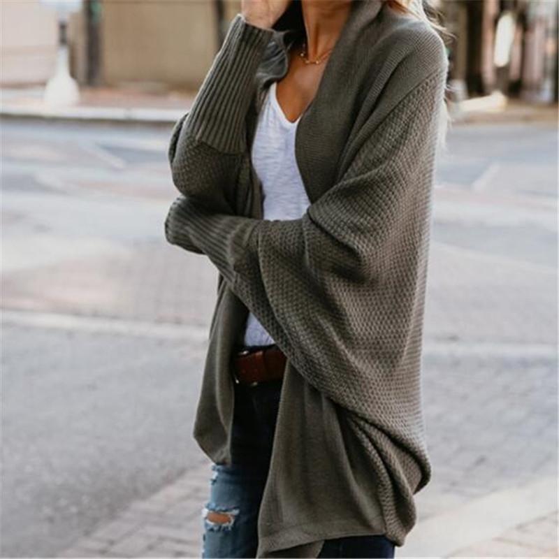 Chaqueta abierta de punto para mujer con manga larga – ELIANA