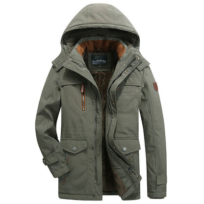 ESBEN - Abrigo de invierno resistente a la intemperie con capucha para hombre