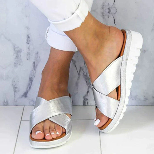 Sandalias femeninas con tiras cruzadas – Lureza
