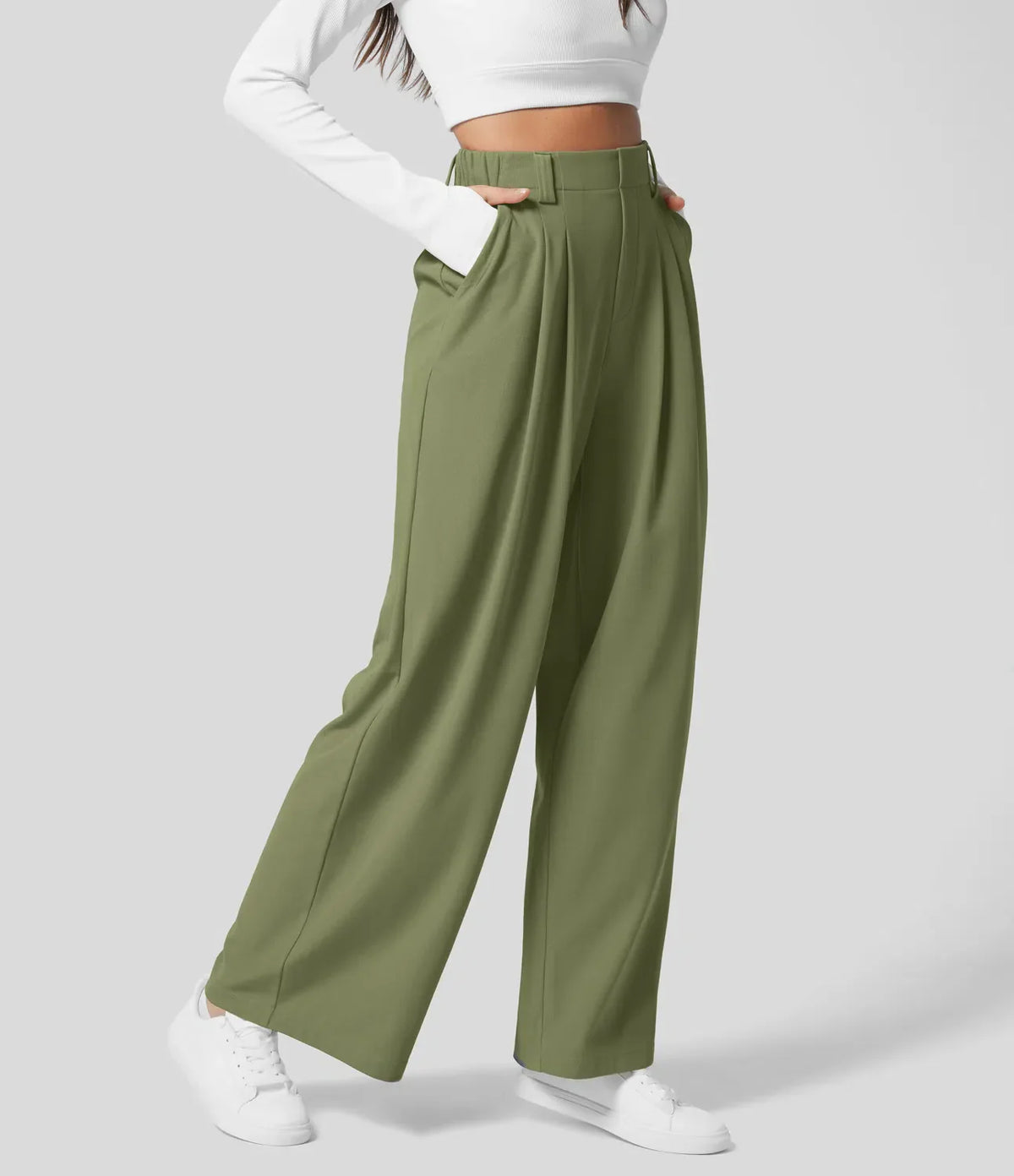 Palma – Pantalón de talle alto con pernera ancha para mujer