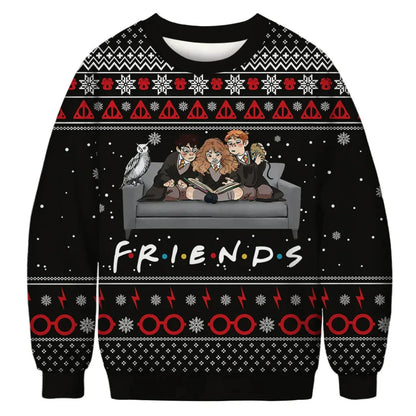 NOELIA - Jersey navideño unisex de invierno con mangas largas