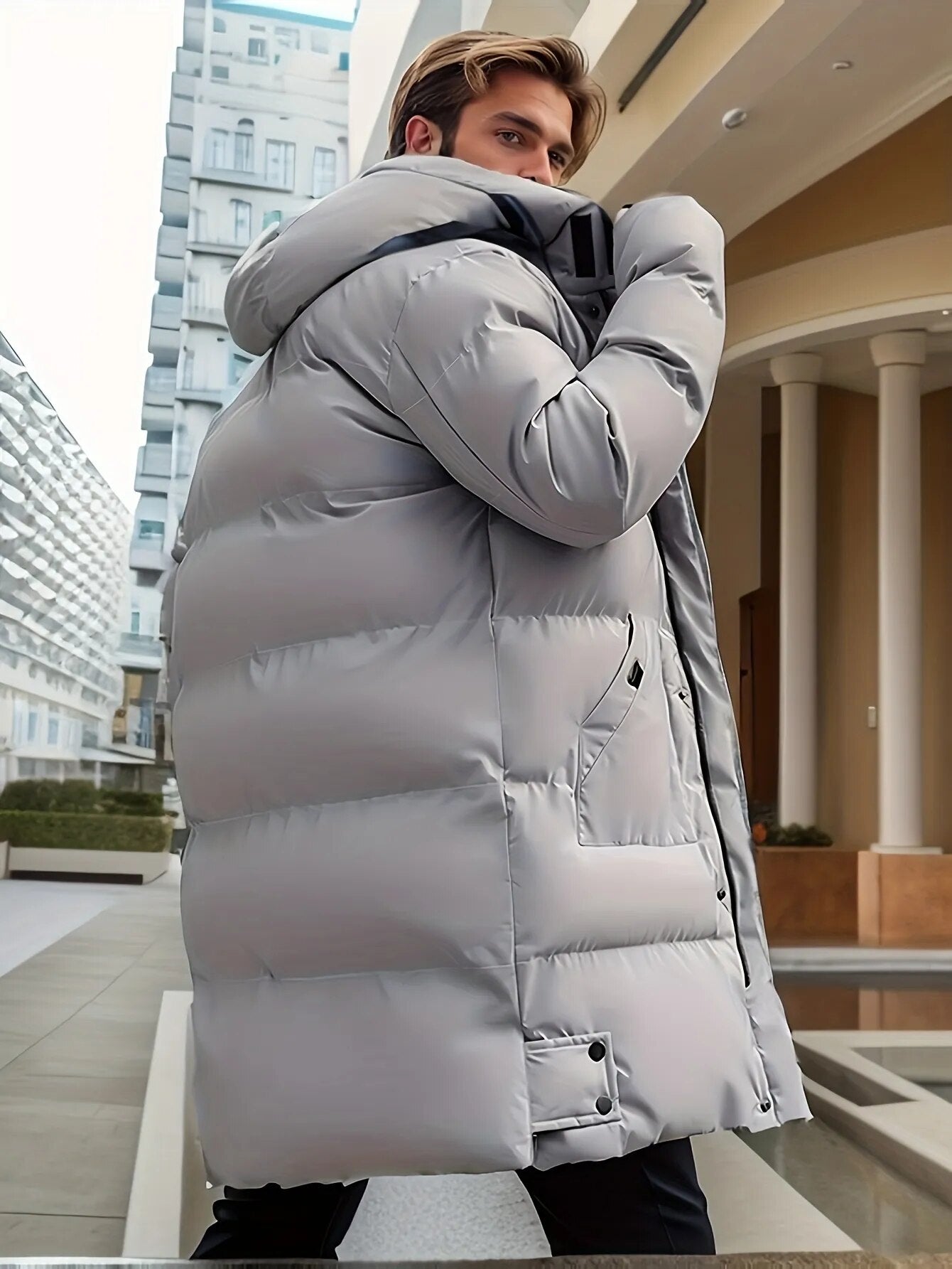 Abrigo de invierno largo para hombre con capucha – NORDEN