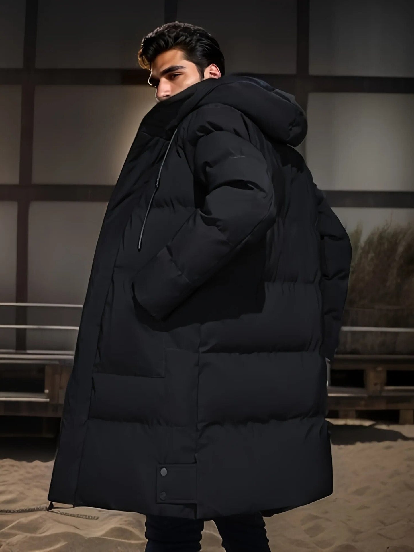 Abrigo de invierno largo para hombre con capucha – NORDEN