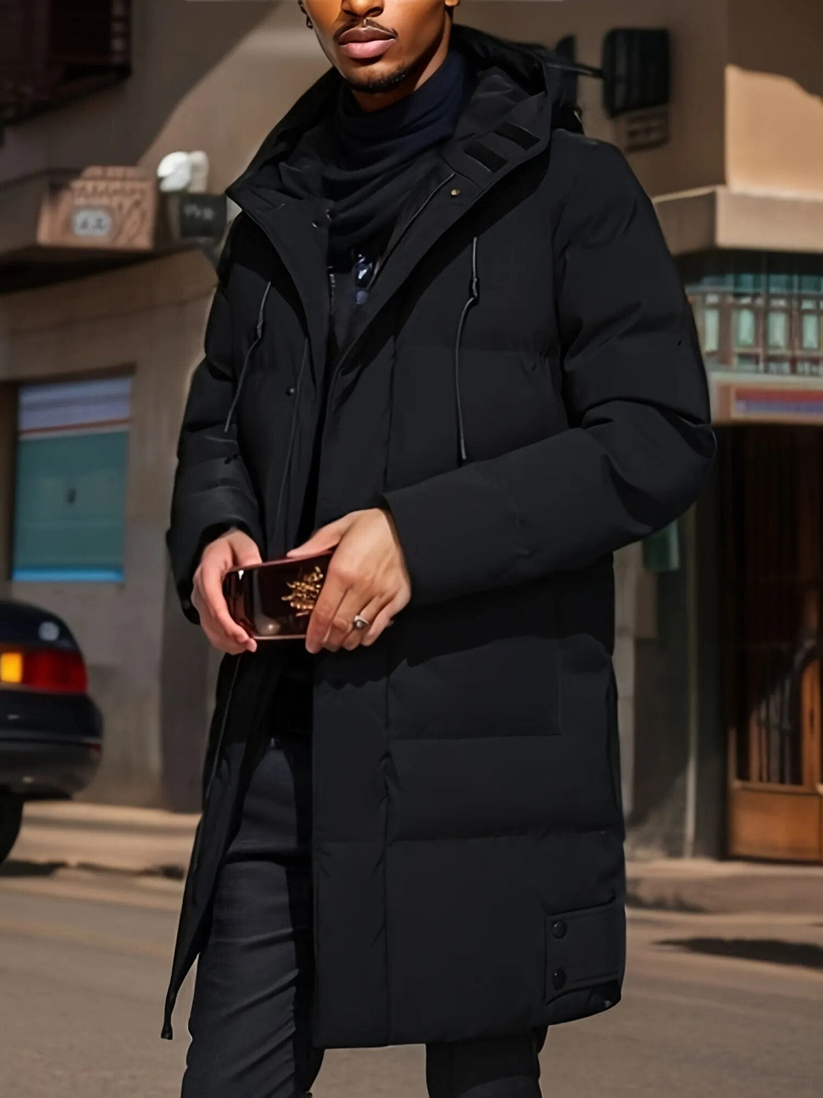 Abrigo de invierno largo para hombre con capucha – NORDEN