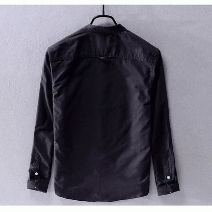 Camisa de hombre con cuello mao y corte recto – BALDURO
