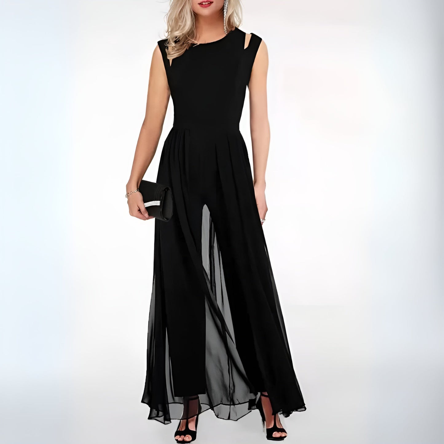 Vestido de noche elegante con hombros descubiertos y corte entallado – ELARA